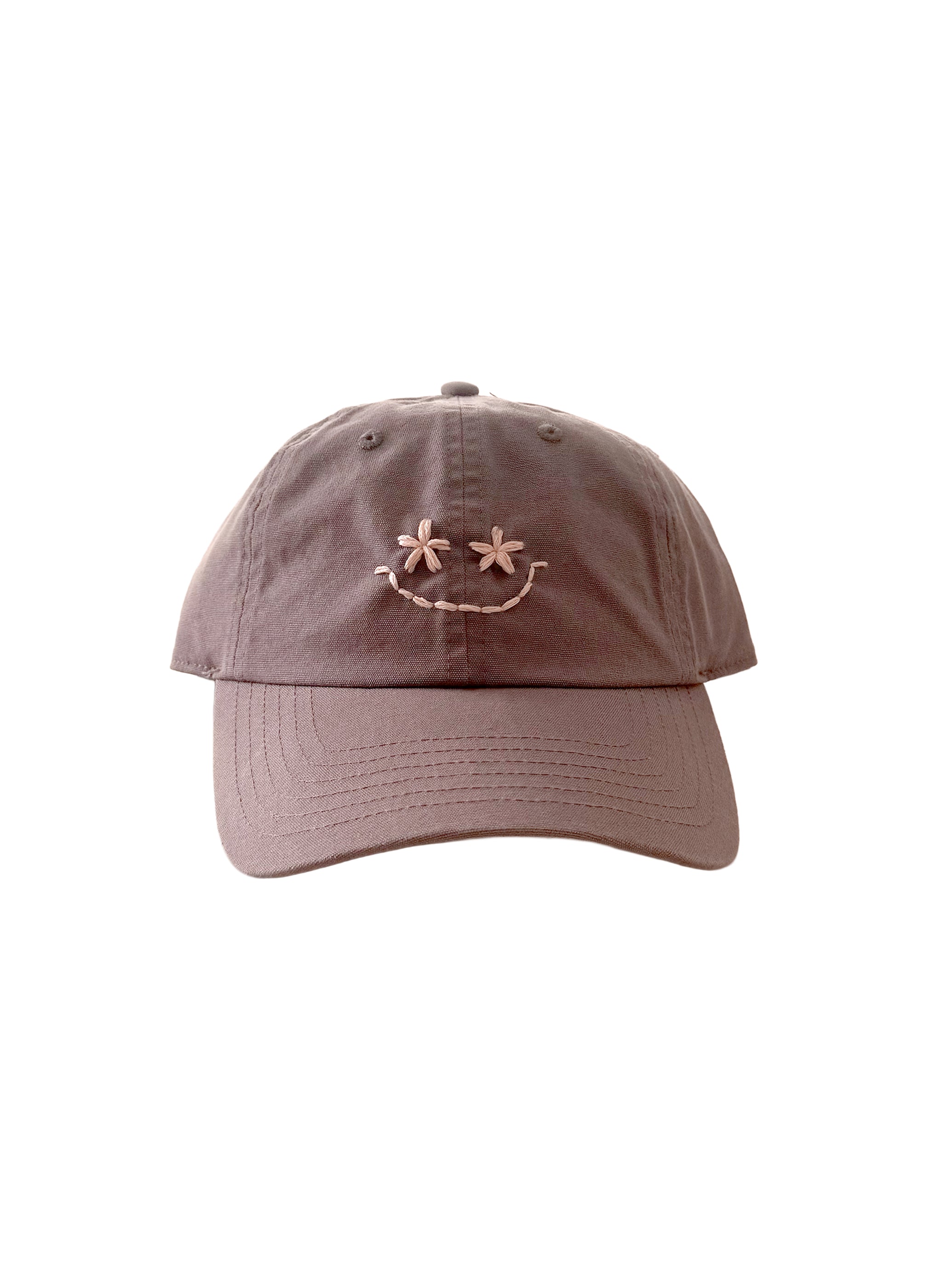 Wildflower Smiley Organic Dad Hat - Sepia