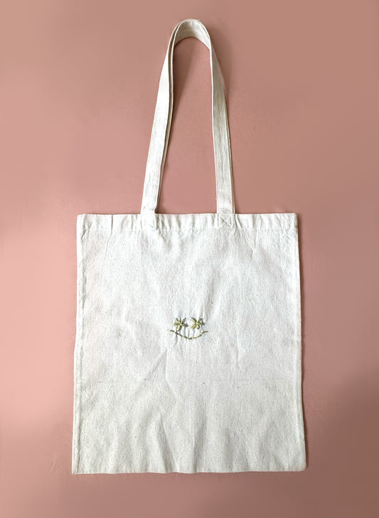 Smiley Recycled Cotton Tote (Moss)