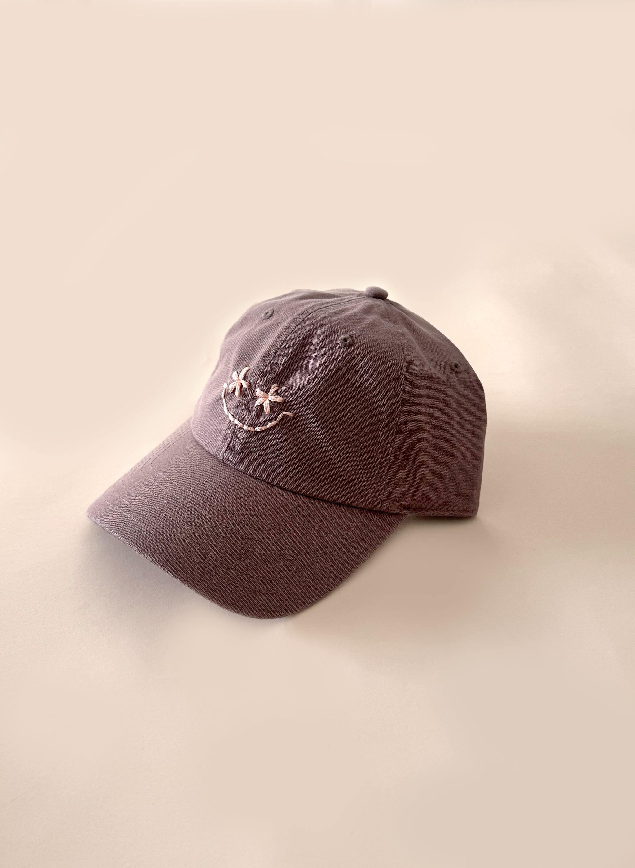 Wildflower Smiley Organic Dad Hat - Sepia