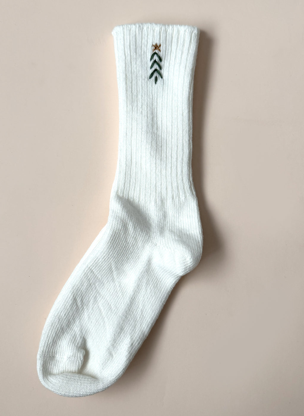 Holiday Tree Organic Socks - White