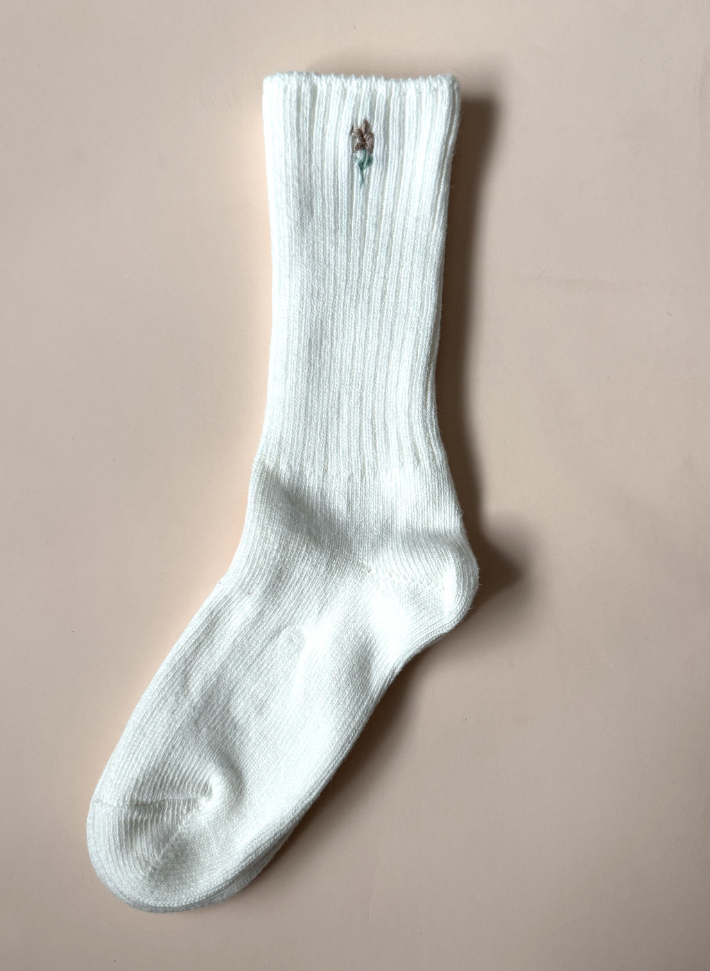 Wildflower Sprig Organic Socks - White