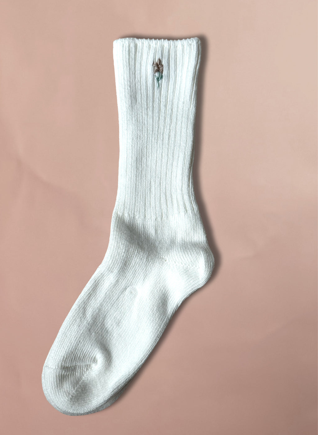 Wildflower Sprig Organic Socks - White
