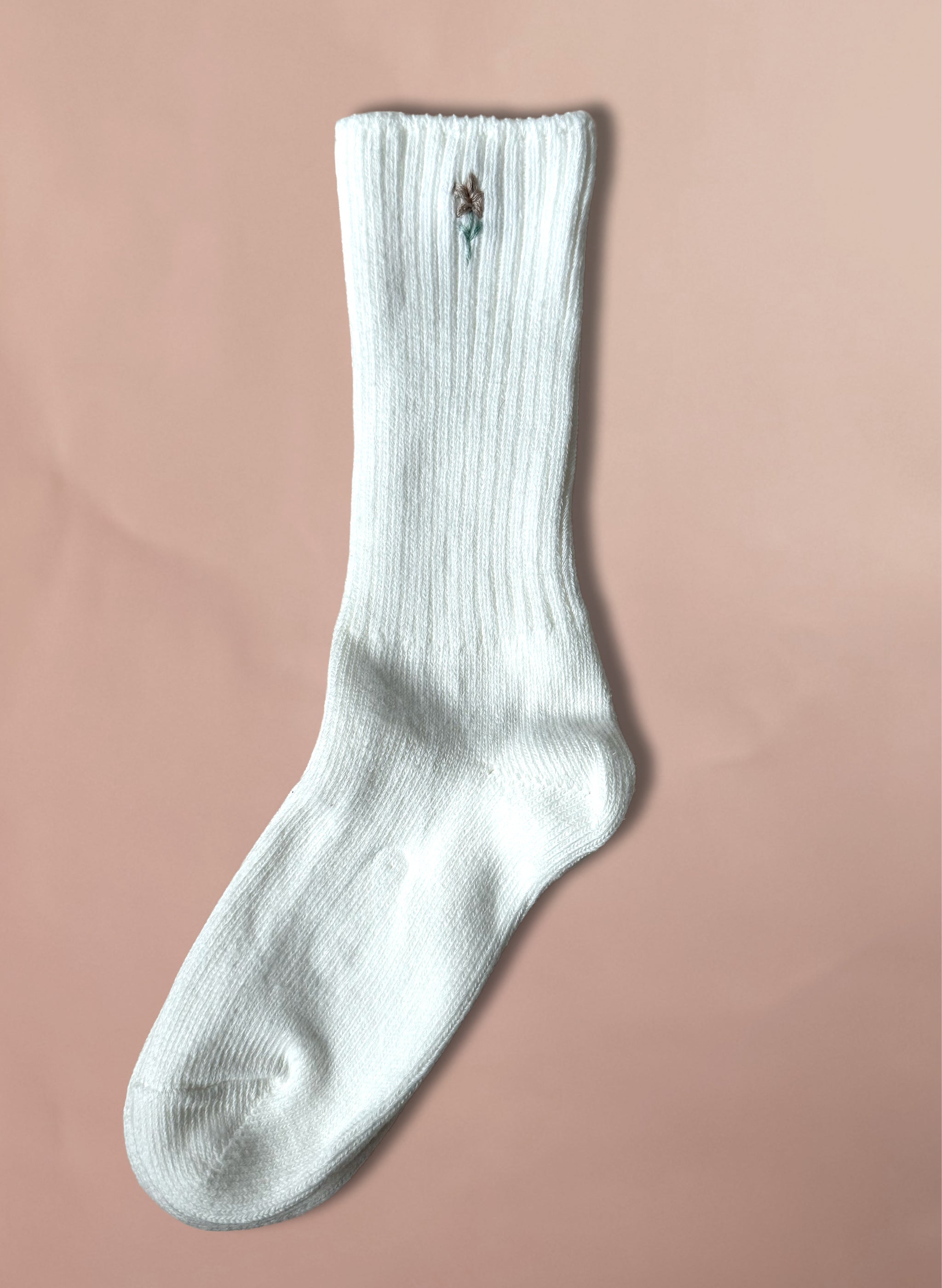 Wildflower Sprig Organic Socks - White