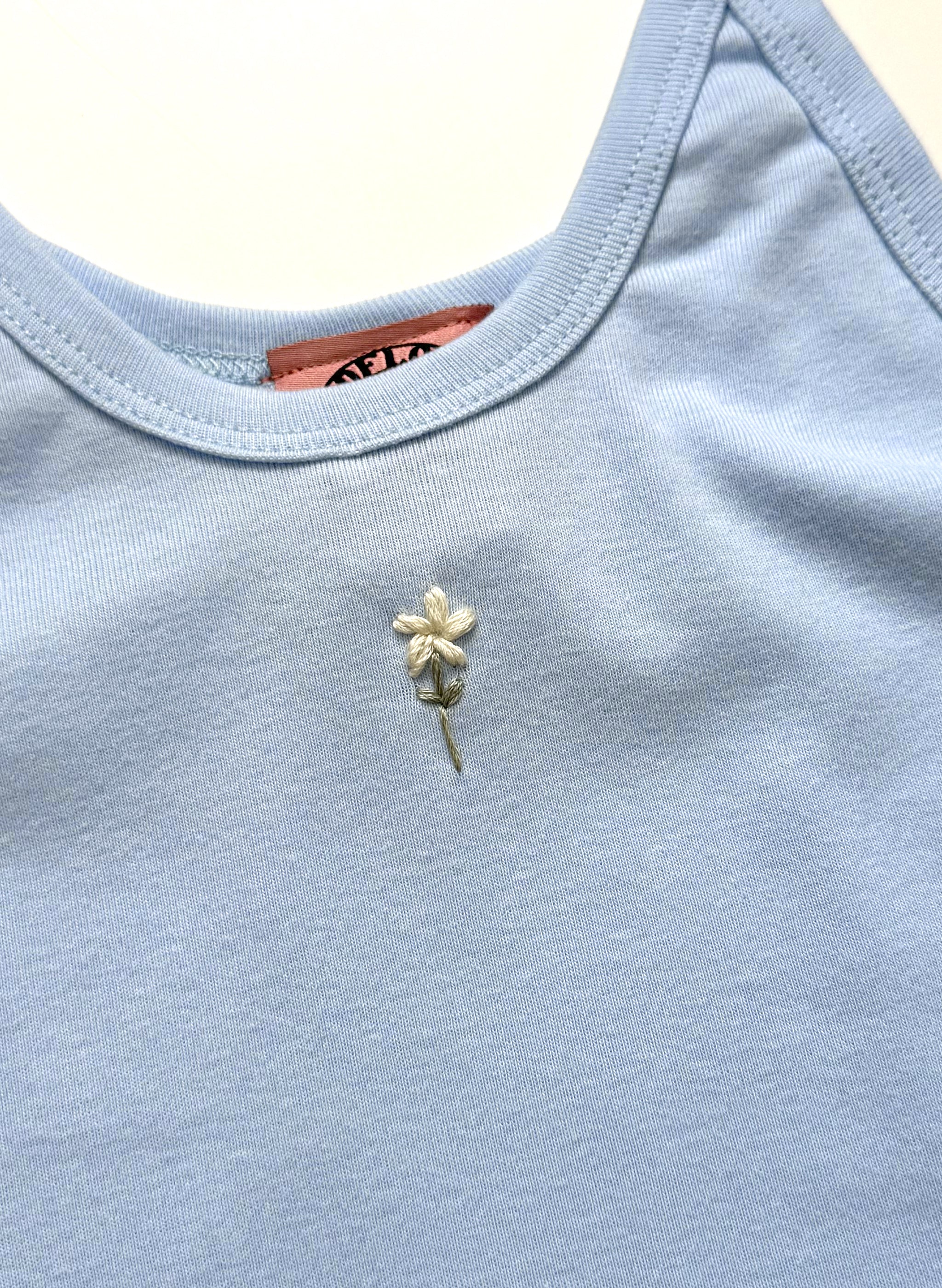 Organic Wildflower Tank - Sky Blue