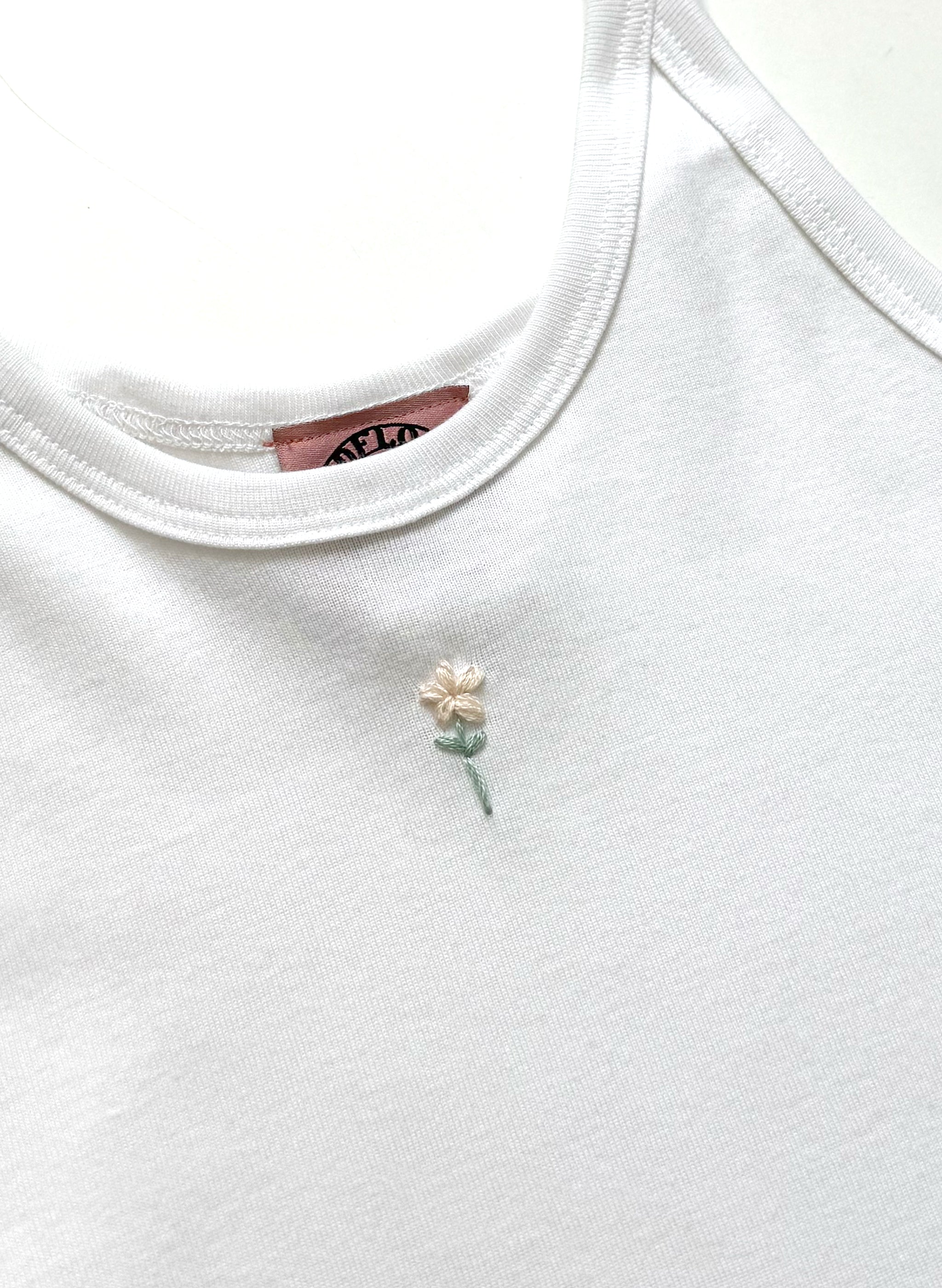 Organic Wildflower Tank - White