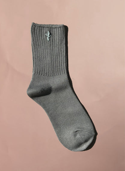 Organic Cactus Socks - Sage Gray